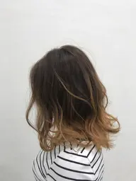 グラデーションカラー+ファションカラー全体染め