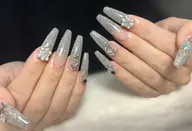 【ハンド】チップ長さ出しワンカラーorラメグラデーション高級パーツ2🥳個