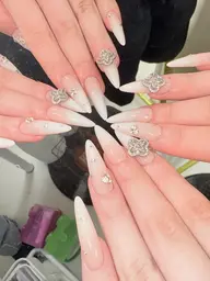 【オフなし】🧡Gel-x長さだし10本🧡エアブラシアート🧡（小さいストーン無料）