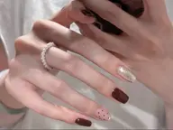 二種ジェル➕ドットアート🟠シンプルデザイン