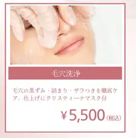 ＜毛穴を徹底ケア＞毛穴洗浄！お肌に合わせてパック ヘッドスパ付　¥5,500-