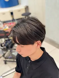 🌙 メンズカット+カラー束感マッシュ+暗髪カラー