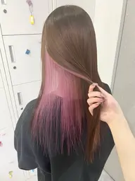 【🎀さりげなく可愛い🎀】インナーブリーチor裾ブリーチ＋艶カラー💖高濃度トリートメント付✨️大宮🫶🏻韓国💕
