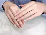 【チップ長出】カラーグラデーション、マグネットネイル、フラッシュネイル