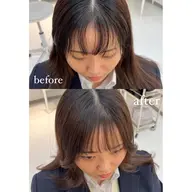 前髪のパッカン割れ直します✂️クロスパーマ✂️前髪カット付き