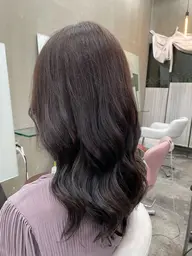 ブリーチ無し全体カラー+3stepトリートメント