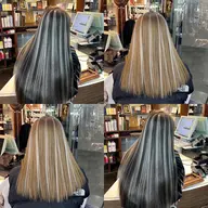 ワンカラー+ポイントエクステ(編み込み)