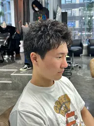 メンズカット+ピンパーマ