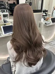 透明感カラー + 超音波アイロン付き髪質改善3ステップトリートメント