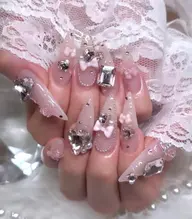 🦋【10本チップ長さだし】持ち込みデザイン💎パーツつけ放題❣️ソフトジェルオフ込み