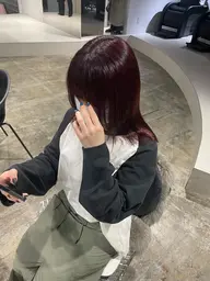 【ダメージが気になる方におすすめ🩰】カット+透明感カラー+選べるトリートメント🍑