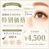 🌹LED【フラットラッシュ100本】¥4500✨コーティング付◎