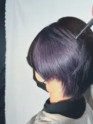 【派手色インナーカラー】セクションブリーチ＆カラー🩵