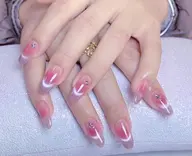 チップ長さ出し人気チークマグネットフレンチ小ストーン付け放題、ソフトジェルオフ¥12800