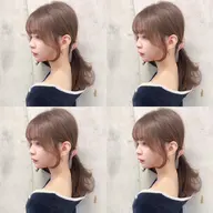 【💡湿気でうねる前髪改善💡】前髪縮毛矯正➕前髪カット➕フルカラー➕quickケアトリートメント✨