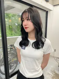 顔周りのみ縮毛矯正（ポイント縮毛）