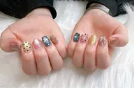 (自爪) 🌸大人気✨ちゅるんホロドットネイル🌸(オフあり90分)