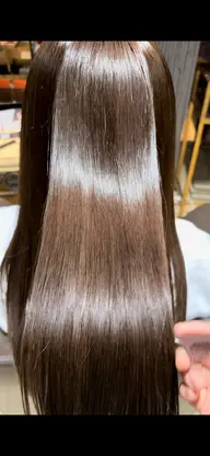 レディースカット&デザインストレート&超音波アイロン