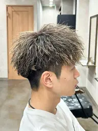 【バチバチの頂点🔥】メンズカット＋波巻きorツイスパ＋メッシュ✨メンズ特化！清潔感＆朝楽スタイル！