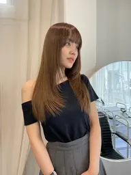 【beige colorケアブリーチ使用】ダブルカラー＋3stepトリートメント🤎ボブ​〜​ミディアム(胸上)の長さ限定