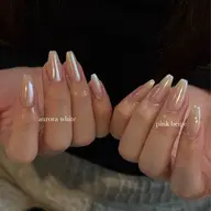 【艶々🤍】オフ有❤︎オーロラネイル（ベースカラー付き）