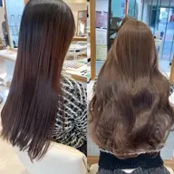 [レイヤーカット]＋[ブリーチなしダブルカラー]＋[髪質改善トリートメント]