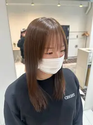 【ミニモ限定】🎀SNSで大人気🎀ブリーチなし柔らかブラウンカラー＋艶トリートメント✨/ワンカラー/ミルクティー