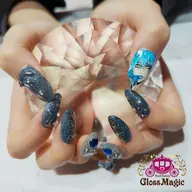 【ジェルチップスカルプ】長さだし ＋ フリーデザイン（ゴテゴテ系など）💎3時間💎※オフ別途