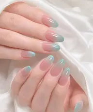 🩵透明感カラーで初夏っぽ韓国ネイル ¥6490