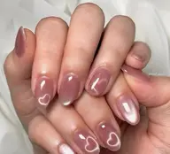 「研修コース」フレンチ/ハートマグネットネイル、オフ無し、オフ別途600円追加