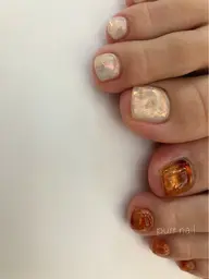 【フット】𓍯大人可愛いデザインnail 𓃠画像持ち込みஜソフトジェルオフ込み約2時間𖤣𖥧𖥣