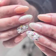 【ストーン埋めつくしネイル/オフあり】定番デザイン1番