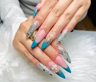 ジェルチップ長さ出し➕シンブル持ち込みディザイン