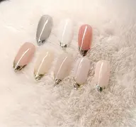 オフなし上品艶々☆大人綺麗めガラスフレンチ10本¥8900