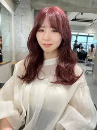 🛎️顔周りカット+透明感カラー+毛髪改善トリートメント 久屋大通/栄/レイヤーカット/前髪/暖色カラー