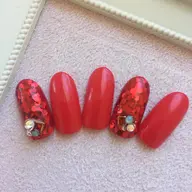 💎ジェルネイル💅  オフなしA:ワンカラー&アート数本