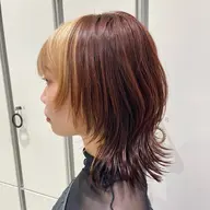 似合わせカット+顔まわりブリーチカラー+全体カラー+aujua 1step