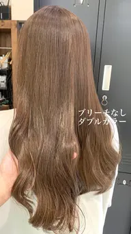 【透明感が段違い🧚🏻♀️】ブリーチなしWカラー × 超音波TR《柔らかい艶色に》🩷カット+¥3300