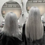 【✨ハイトーン＋エクステで別人へ✨】💙ケアブリーチオンカラー＋シールエクステ60枚💙レイヤースタイル対応‼️