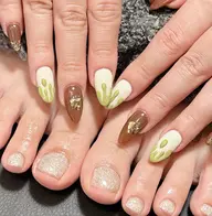 ハンド&フットコース(オフなし)💅マグネット/フラッシュ/グリッター/ラメ/ミラー/ワンカラー