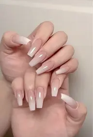 ☁️チップ長さだしグラデ|守ってあげたくなる儚げネイル🤍