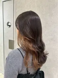 💟【ワンポイントおしゃれ】ブリーチありイヤリングカラー