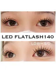 🎀LEDエクステ🎀フラットラッシュ120本🫧LDカールあります✨オフ•仕上げコーティング込🫧
