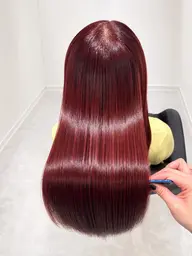 【👩🏻髪質改善✨驚きの艶髪へ】カット)+艶感ナチュラルカラー🌿+髪質改善TR+浸透スチーム付き🫧
