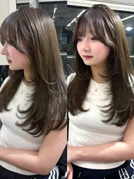 ケアカラー＋ 2STEPトリートメント⚠︎ロング料金なし 巻き仕上げOK