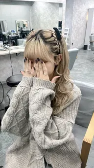 🐰人気No.1🐰 🐰人気No.1🐰推し活イベント前に❤︎前髪+顔周り後れ毛カット+ヘアアレンジ🫧ミニモ学割