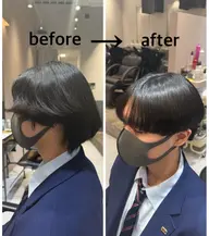 メンズ限定♥(ミニモ限定) カット+透明感ケアカラー🩵