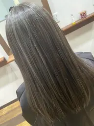 カット+矯正ストレート+白髪ぼかしカラー+トリートメント