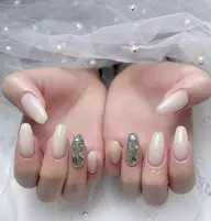 【Hand】ワンカラー&埋め尽くし2本付きネイル