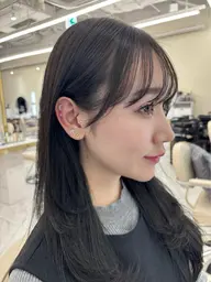 前髪矯正+透明感カラー🩵